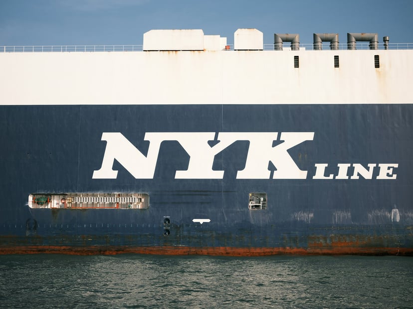 The NYK logo on the side of a vessel