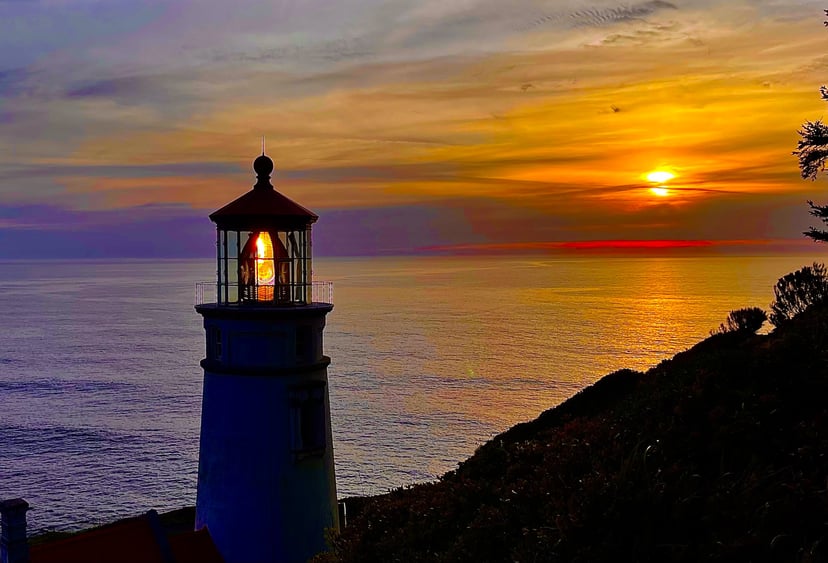 lighthouse at sunset