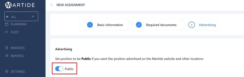 Screenshot of Martide's maritime recruitment and maritime crew management system software