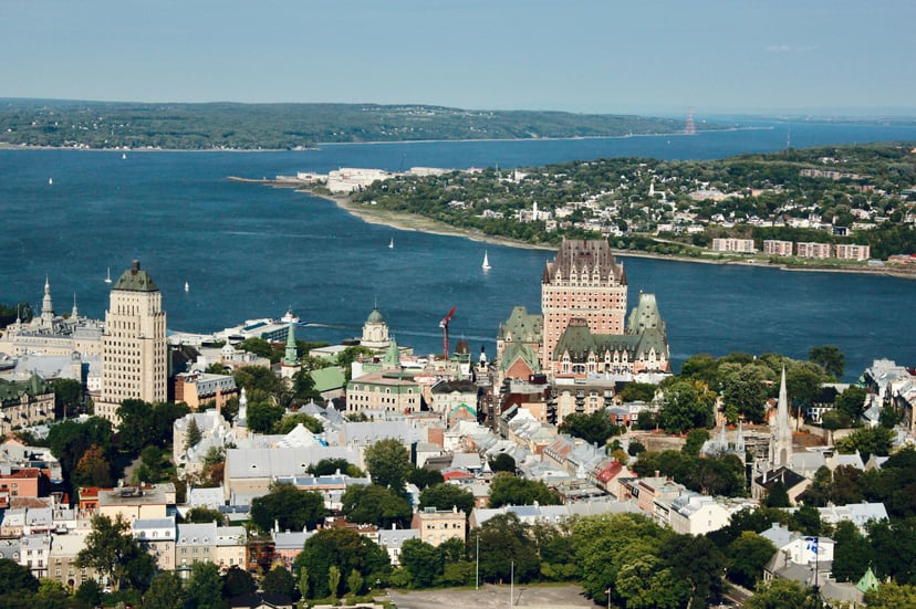 A view across Quebec City and its waterfront