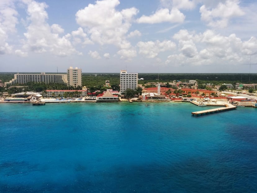 Cozumel Mexico seen from the ocean