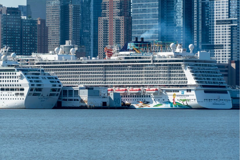 The Norwegian Getaway cruise ship in a dock