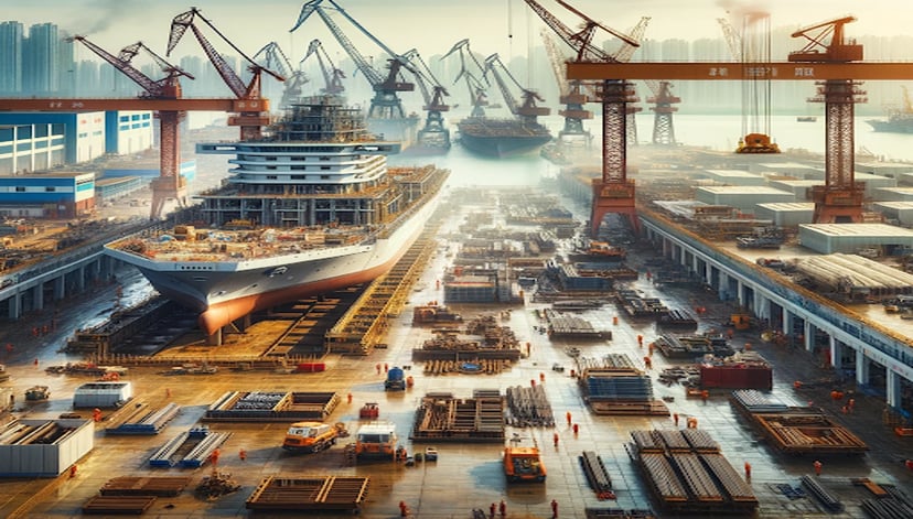 A shipbuilding yard in China