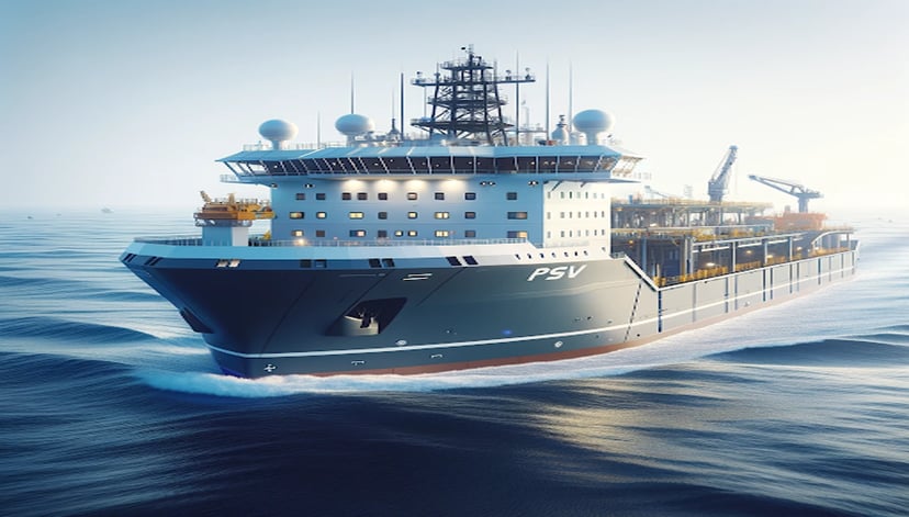 a OSV - platform supply vessel - at sea