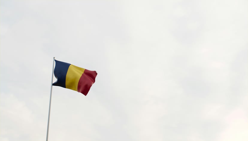 The flag of Romania
