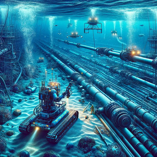 AI generated image depicting subsea services and pipelines