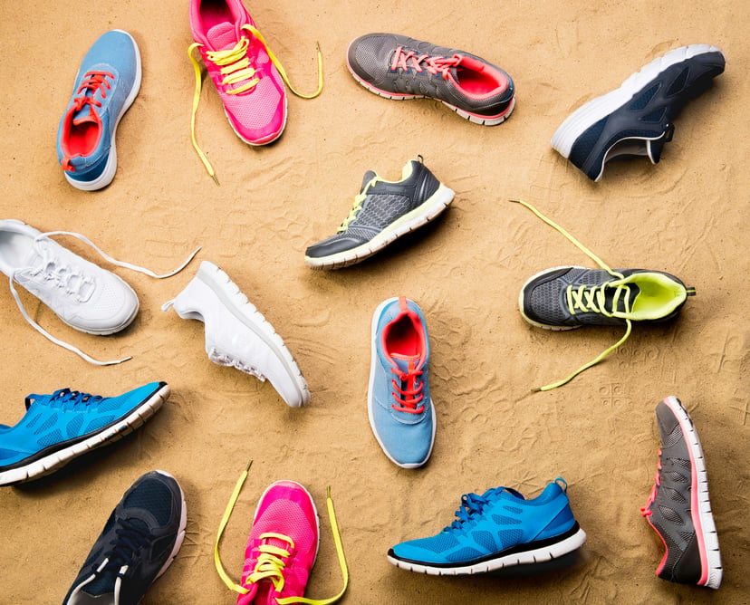 An assortment of different sneakers
