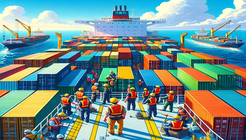 Ratings seafarer jobs on a container ship