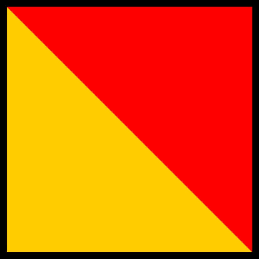 The nautical flag for 'O' - Oscar