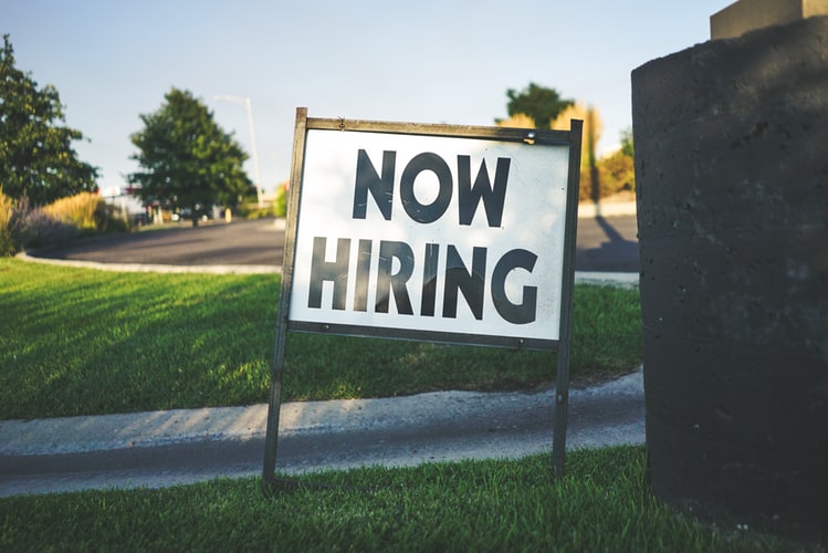 maritime recruitment sign saying 'now hiring'