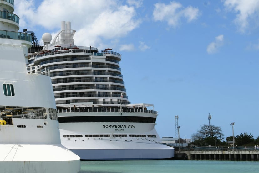 The Norwegian Viva cruise ship moored next to another vessel
