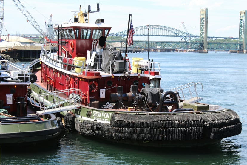 a tugboat in port