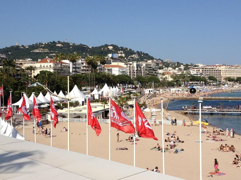 The beach at Cannes, France