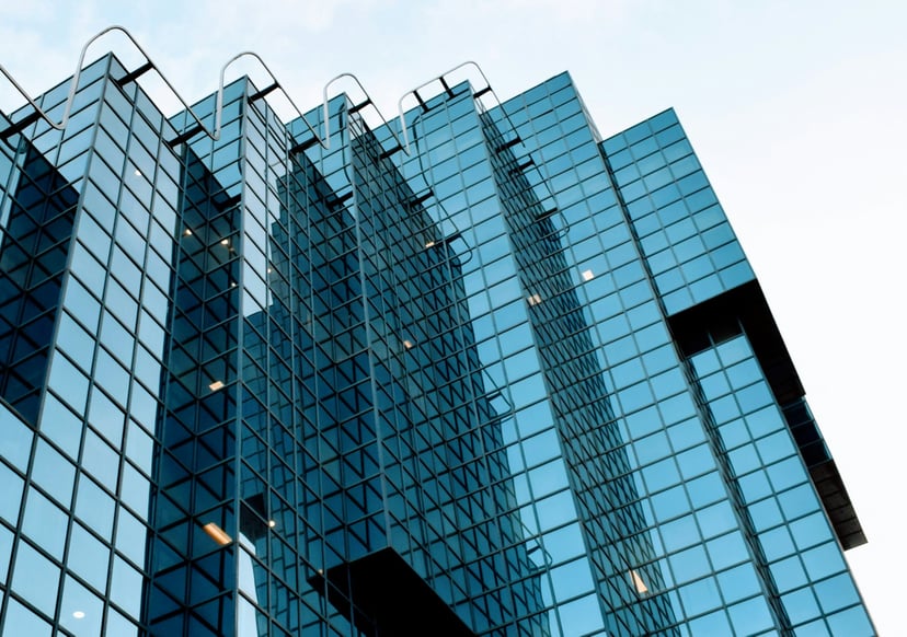 Glass office blocks