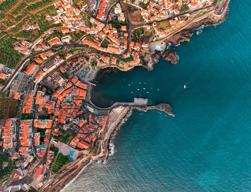 An aerial view of Funchal on the island of Madeira