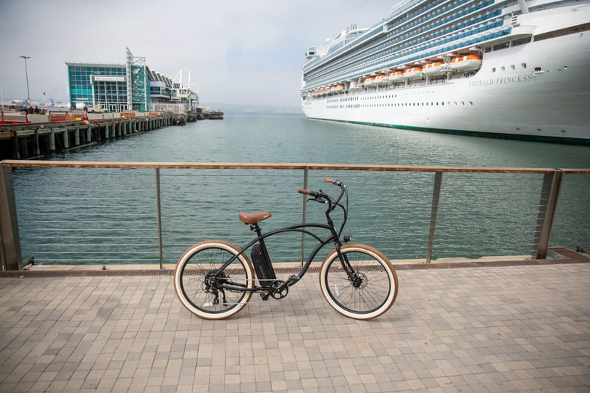 The Emerald Princess cruise ship in dock