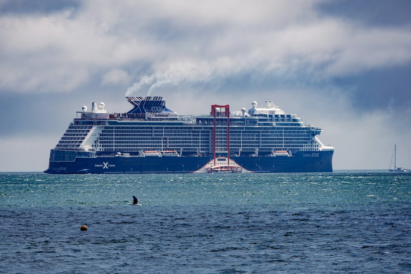 The Celebrity Edge cruise ship at sea