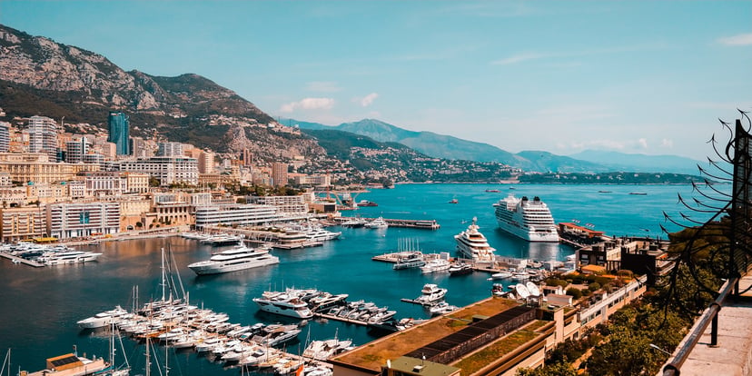 Ships and yachts in Monaco harbor