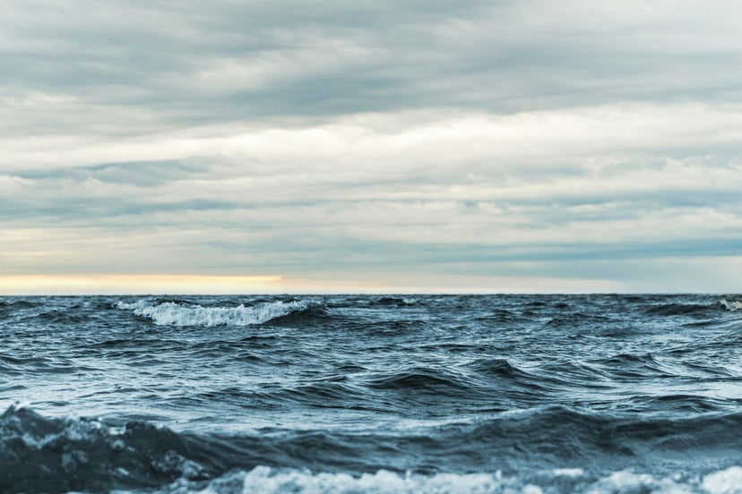The Baltic Ocean under a grey cloudy sky