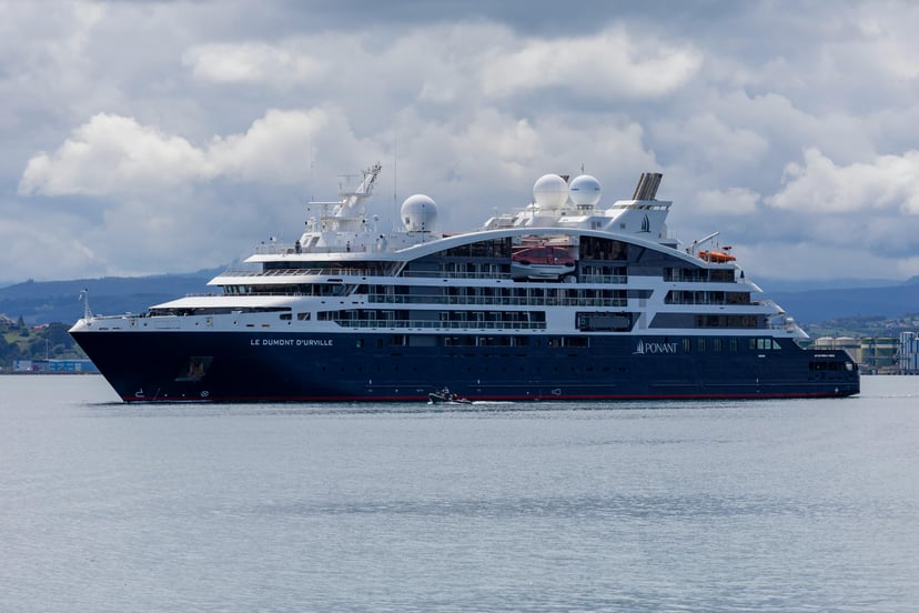 Ponant's luxury expedition ship, the Le Dumont-d'Urville.