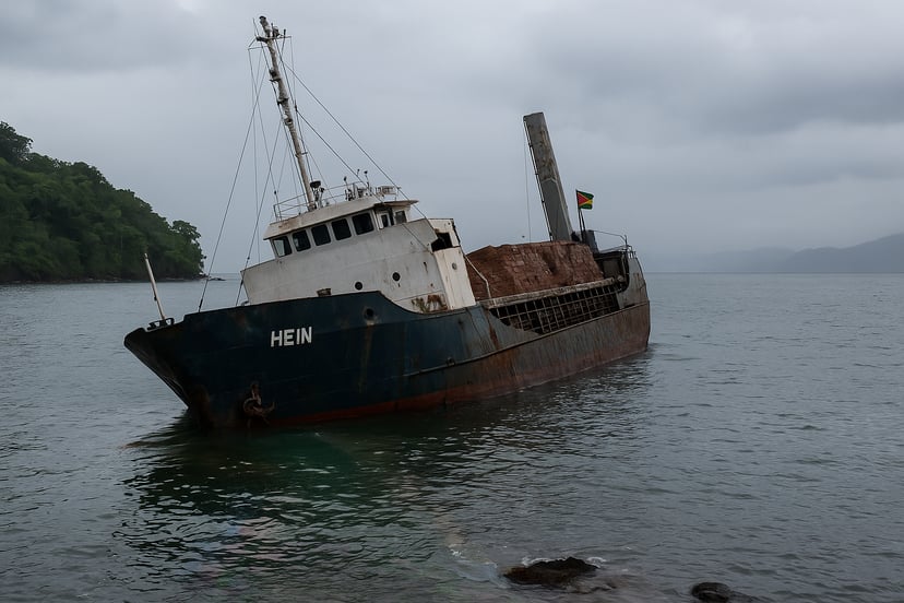 The cargo ship Hein run ground
