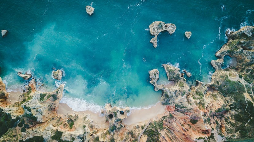 aerial view of the Algarve coastline