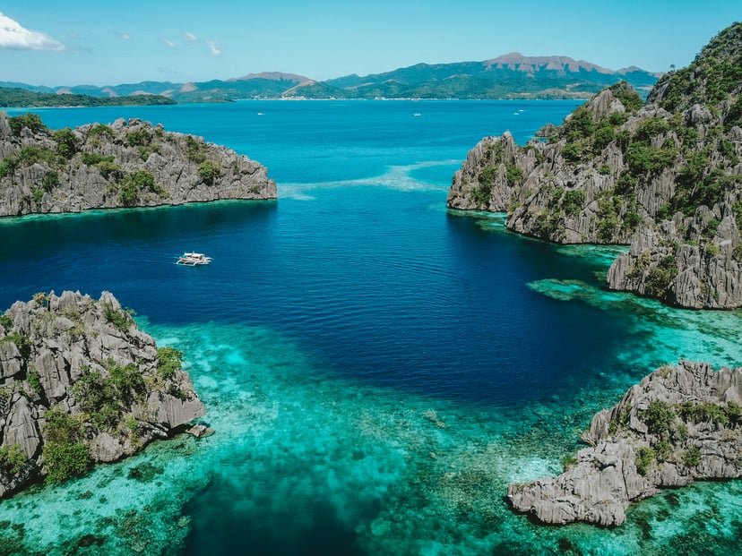 The ocean and coastline at Coron, The Philippines
