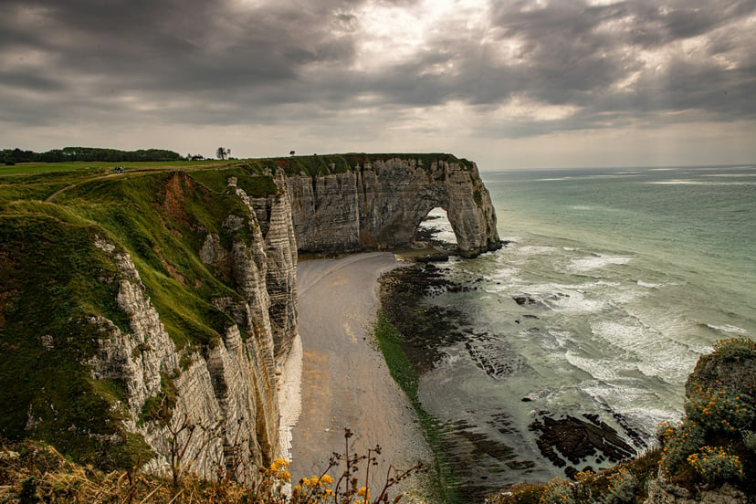 Cliffs along the Atlantic ocean coastline in France
