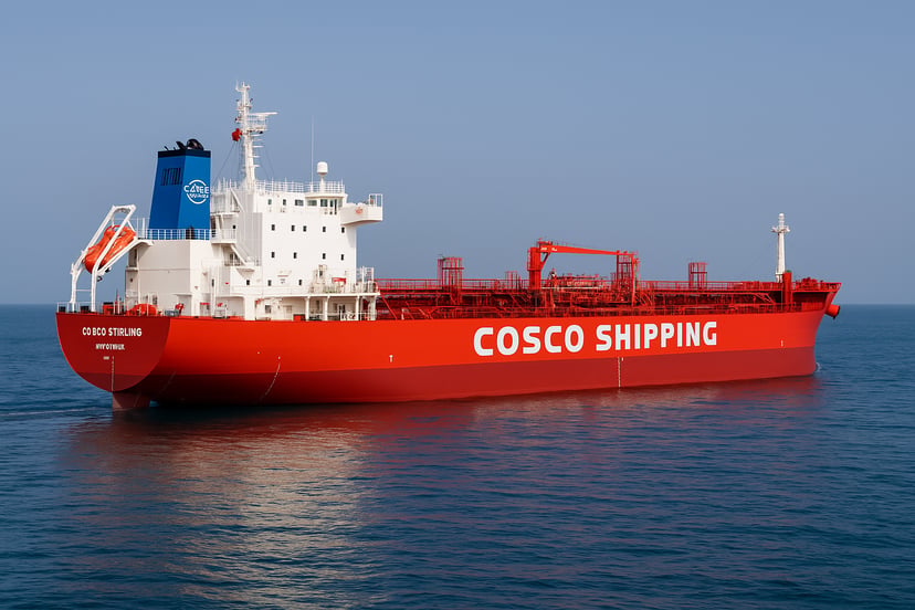 a COSCO chemical tanker at sea