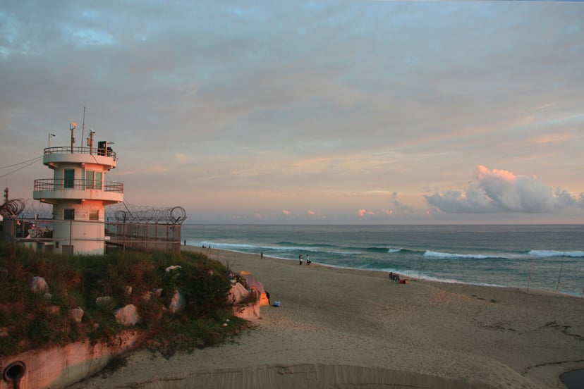 a watchtower on the Gangneung coastline