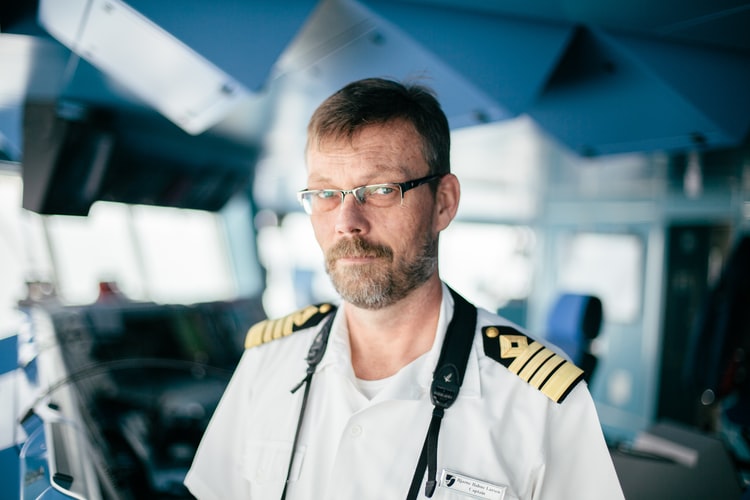A man working in a ship's master job