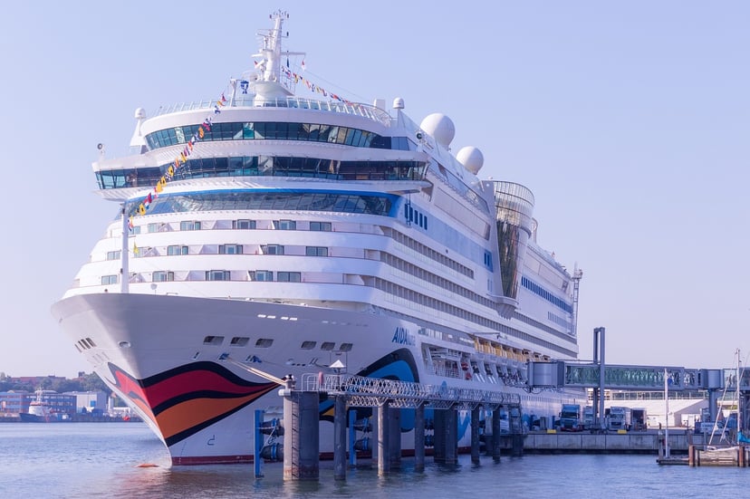 The AIDAluna cruise ship in a dock