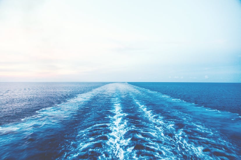 a wake behind a boat