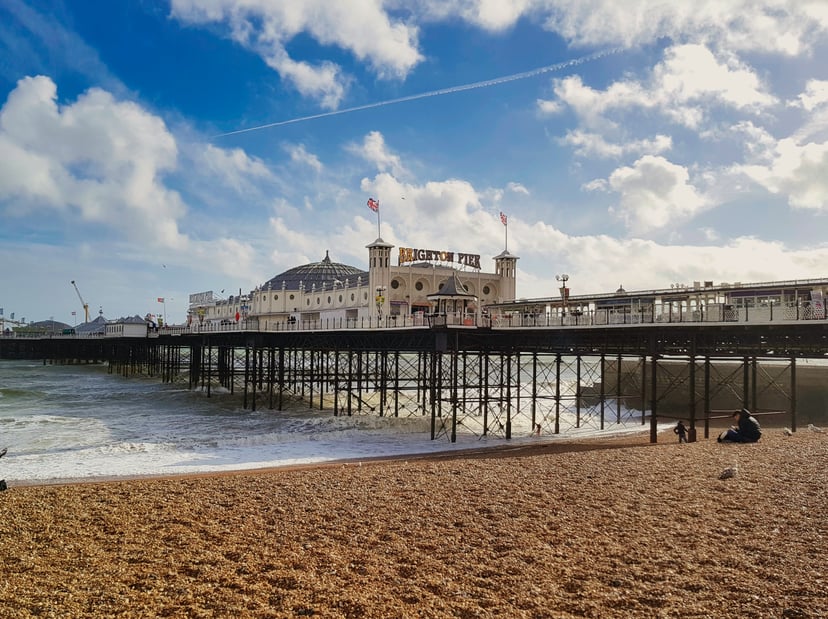 Brighton beach and pier, on the UK's south coast