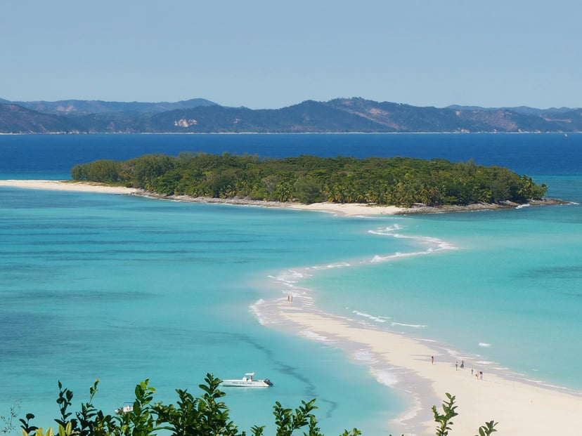 A small island off Madagascar in the Indian Ocean