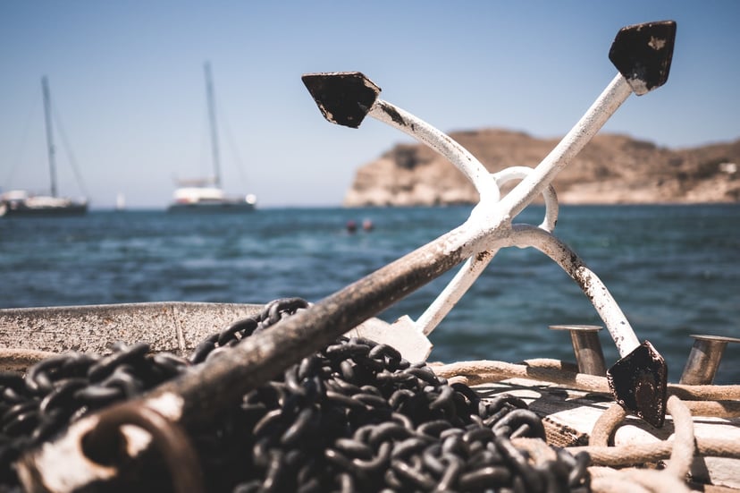 an anchor on a dock