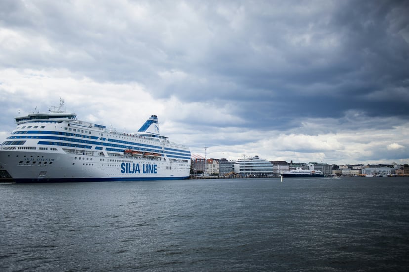 The passenger ship Silja Serenade in a European port