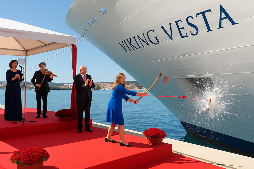 The Viking vesta launch ceremony and ribbon cutting