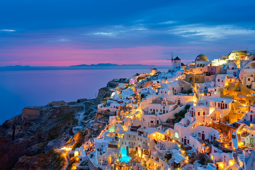 Santorini at sundown