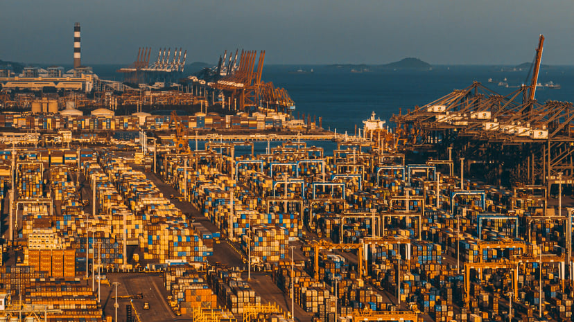 Xiamen Port in Fujian Province, China