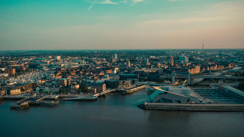 The port and city of Hull, UK