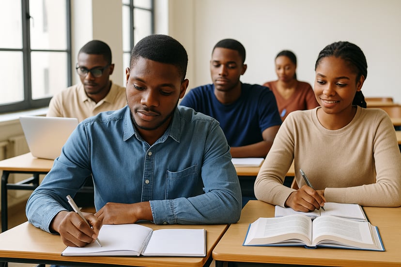 maritime students studying in a classroom