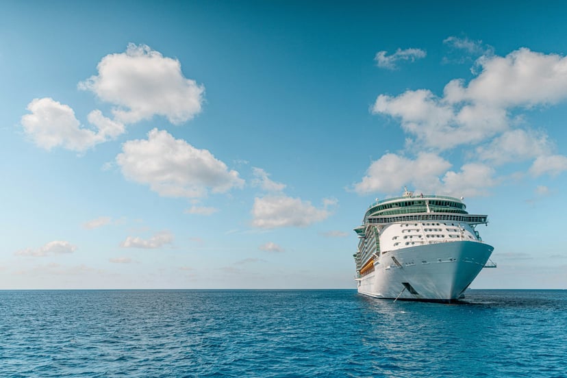 A cruise ship at sea