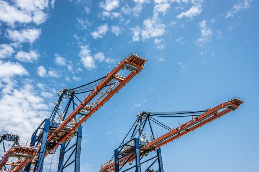 Cranes in a port
