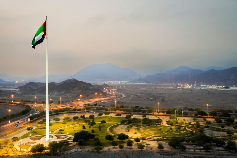 Fujairah with its port in the background the United Arab Emirates