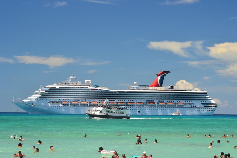 A Carnival cruise ship at sea