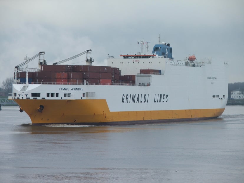A Grimaldi ConRo vessel