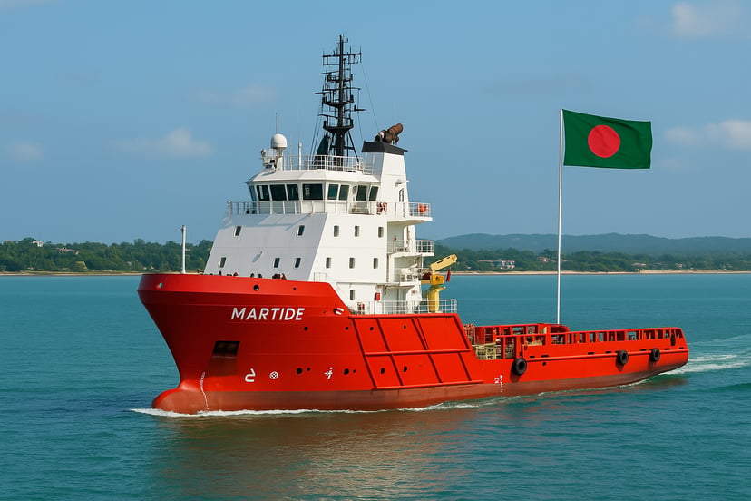 An Offshore Support Vessel named Martide flying the flag of Bangladesh