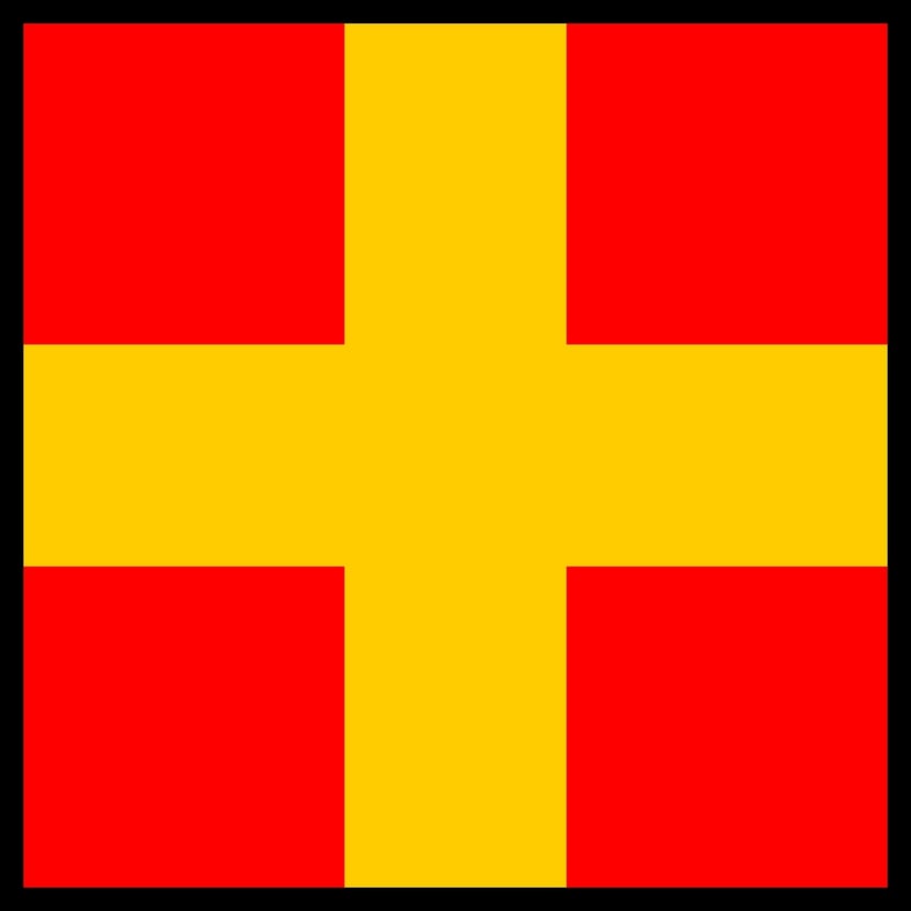The nautical flag for 'R' - Romeo