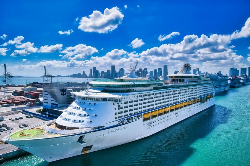 The Explorer of the Seas cruise ship docked in Miami